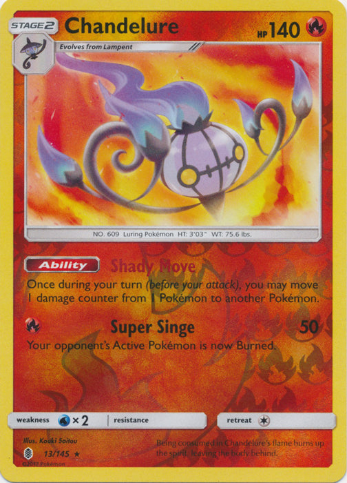 Chandelure - 13/145 - Holo Rare - Reverse Holofoil
