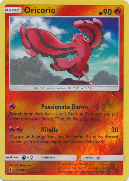 Oricorio - 14/145 - Rare - Reverse Holofoil
