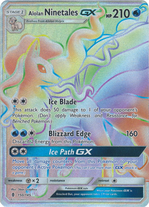 Alolan Ninetales GX (Secret) - 150/145 - Secret Rare