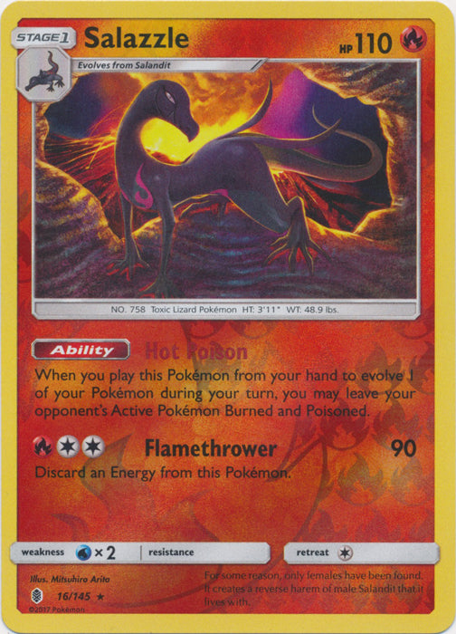 Salazzle - 16/145 - Rare - Reverse Holofoil