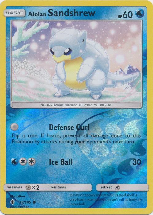 Alolan Sandshrew - 19/145 - Common - Reverse Holofoil