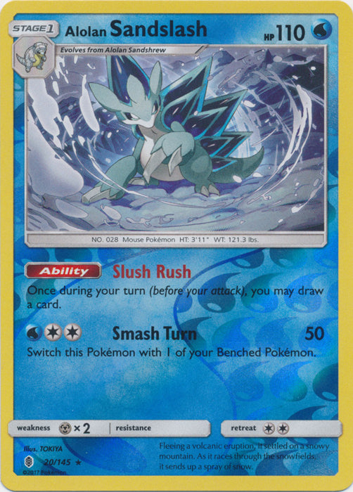 Alolan Sandslash - 20/145 - Rare - Reverse Holofoil