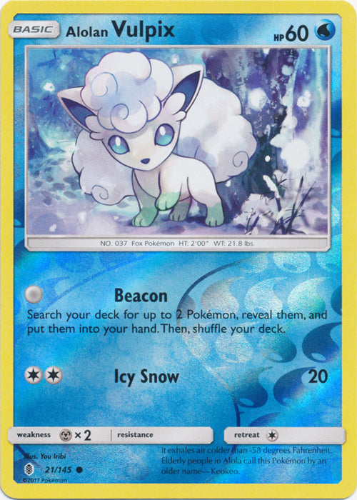 Alolan Vulpix - 21/145 - Common - Reverse Holofoil