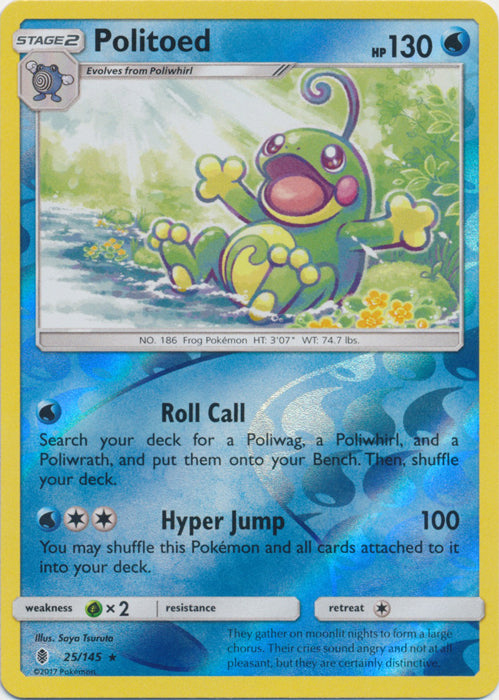 Politoed - 25/145 - Holo Rare - Reverse Holofoil