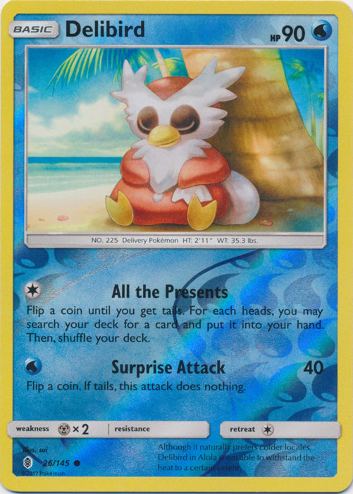 Delibird - 26/145 - Common - Reverse Holofoil
