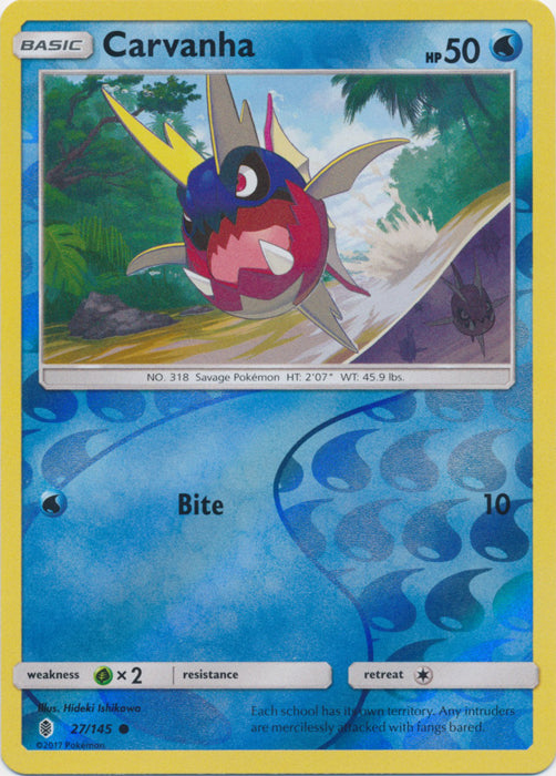 Carvanha - 27/145 - Common - Reverse Holofoil
