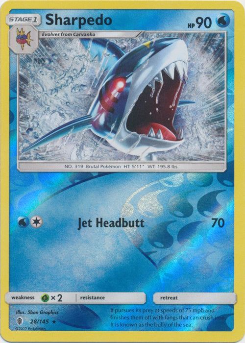 Sharpedo - 28/145 - Rare - Reverse Holofoil