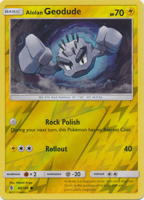 Alolan Geodude - 40/145 - Common - Reverse Holofoil