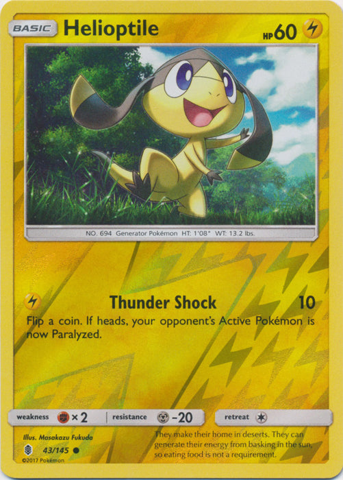 Helioptile - 43/145 - Common - Reverse Holofoil