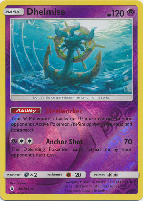 Dhelmise - 59/145 - Holo Rare - Reverse Holofoil