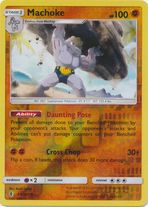 Machoke - 64/145 - Uncommon - Reverse Holofoil