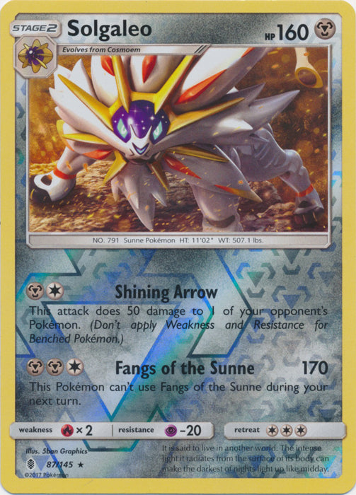 Solgaleo - 87/145 - Rare - Reverse Holofoil