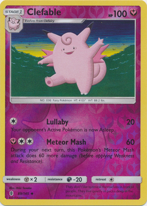 Clefable - 89/145 - Uncommon - Reverse Holofoil