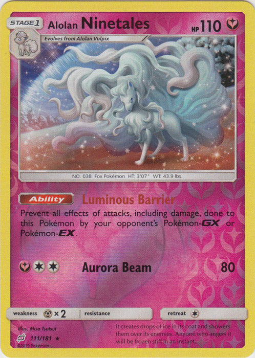 Alolan Ninetales - 111/181 - Holo Rare - Reverse Holofoil
