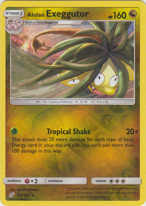 Alolan Exeggutor - 114/181 - Rare - Reverse Holofoil