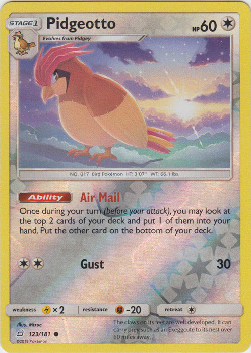 Pidgeotto - 123/181 - Common - Reverse Holofoil