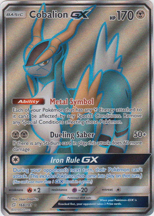 Cobalion GX (Full Art) - 168/181 - Ultra Rare