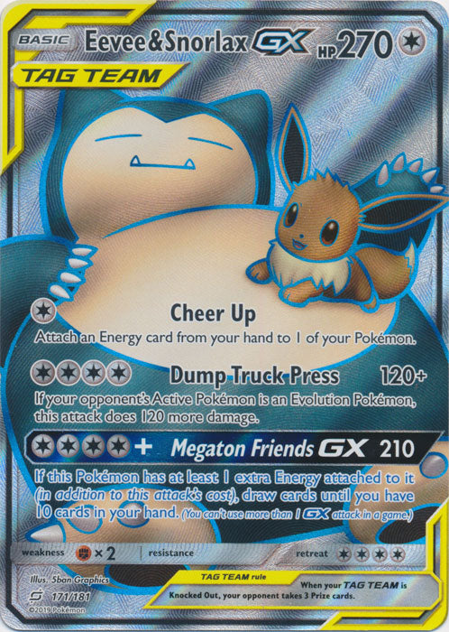 Eevee & Snorlax GX (Full Art) - 171/181 - Ultra Rare