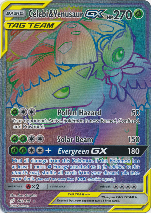 Celebi & Venusaur GX (Secret) - 182/181 - Secret Rare