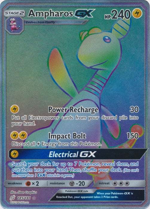 Ampharos GX (Secret) - 185/181 - Secret Rare