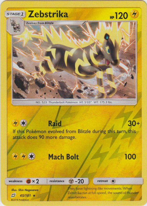 Zebstrika - 45/181 - Rare - Reverse Holofoil