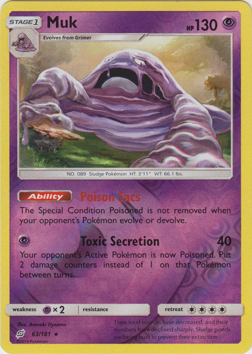 Muk - 63/181 - Rare - Reverse Holofoil