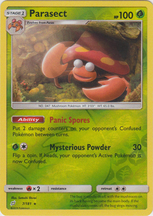 Parasect - 7/181 - Rare - Reverse Holofoil