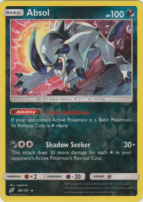Absol - 88/181 - Holo Rare - Reverse Holofoil
