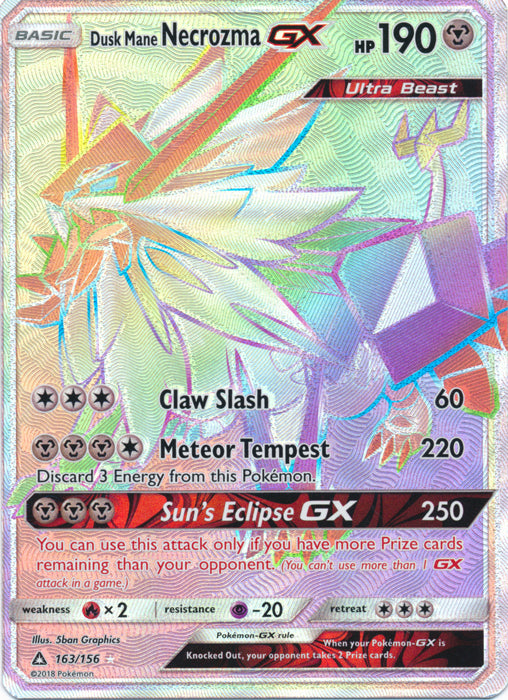 Dusk Mane Necrozma GX (Secret Rare) - 163/156 - Secret Rare