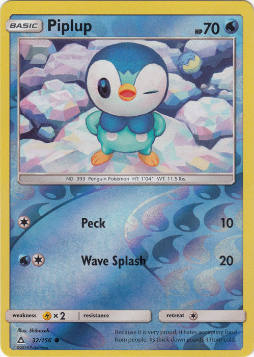 Piplup - 32/156 - Common - Reverse Holofoil