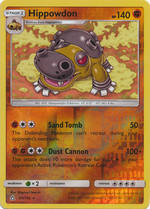 Hippowdon - 69/156 - Rare - Reverse Holofoil