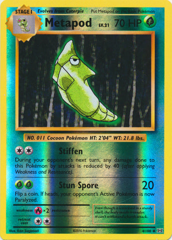 Metapod - 4/108 - Uncommon - Reverse Holofoil