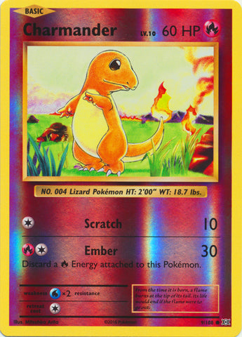 Charmander - 9/108 - Common - Reverse Holofoil