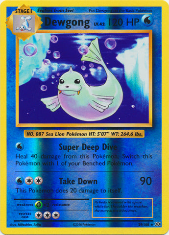 Dewgong - 29/108 - Rare - Reverse Holofoil