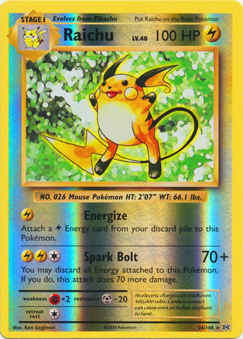 Raichu - 36/108 - Holo Rare - Reverse Holofoil