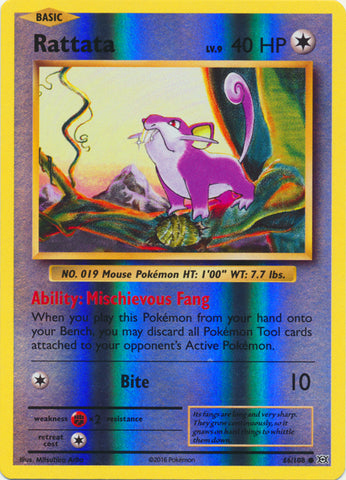 Rattata - 66/108 - Common - Reverse Holofoil