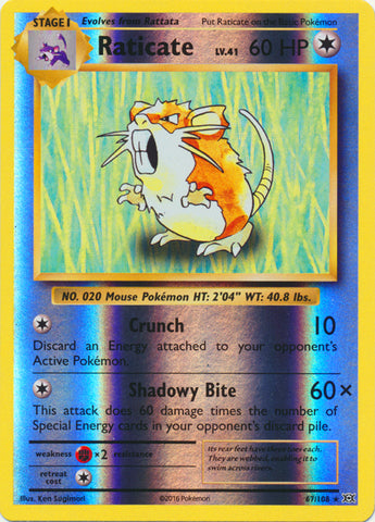 Raticate - 67/108 - Rare - Reverse Holofoil