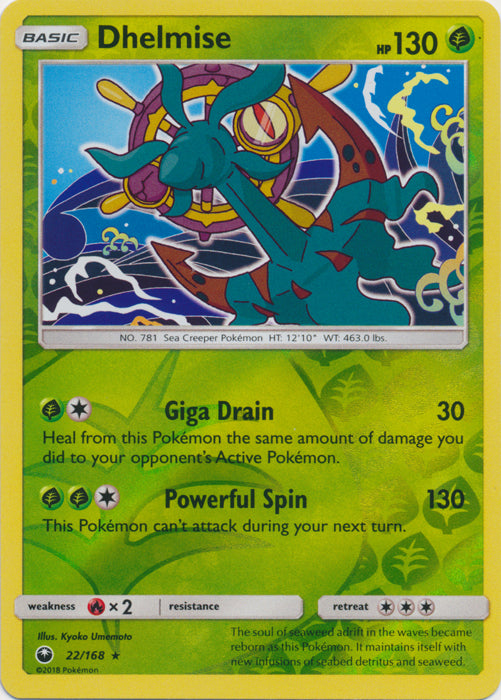 Dhelmise - 22/168 - Rare - Reverse Holofoil