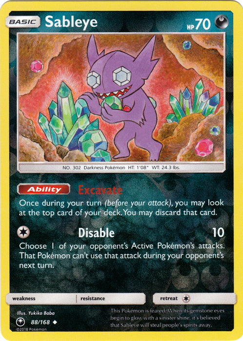Sableye - 88/168 - Uncommon - Reverse Holofoil