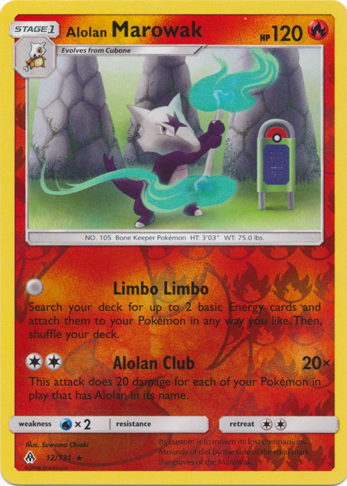 Alolan Marowak - 12/131 - Rare - Reverse Holofoil