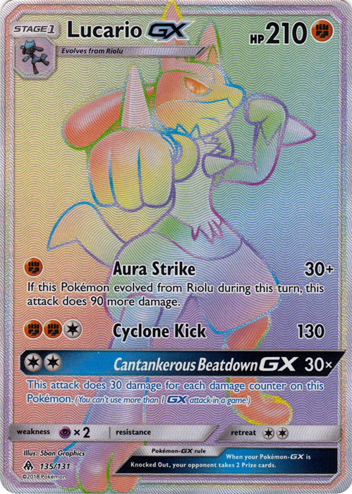 Lucario GX (Secret) - 135/131 - Secret Rare