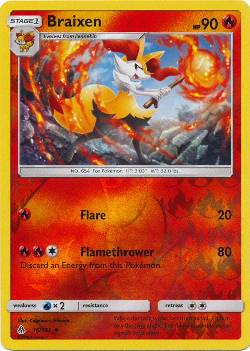 Braixen - 16/131 - Uncommon - Reverse Holofoil