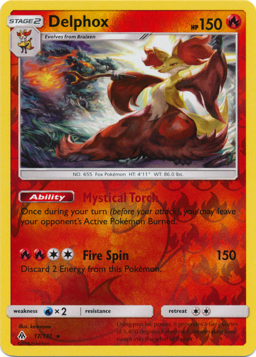 Delphox - 17/131 - Holo Rare - Reverse Holofoil