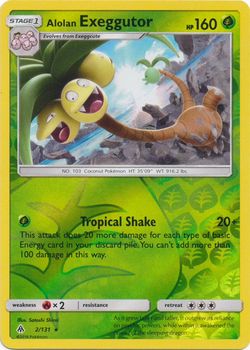 Alolan Exeggutor - 2/131 - Rare - Reverse Holofoil