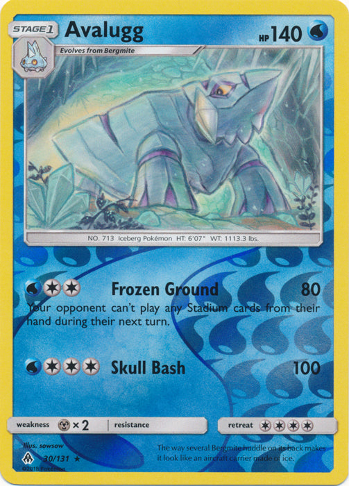 Avalugg - 30/131 - Rare - Reverse Holofoil