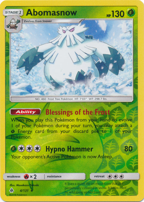 Abomasnow - 4/131 - Rare - Reverse Holofoil