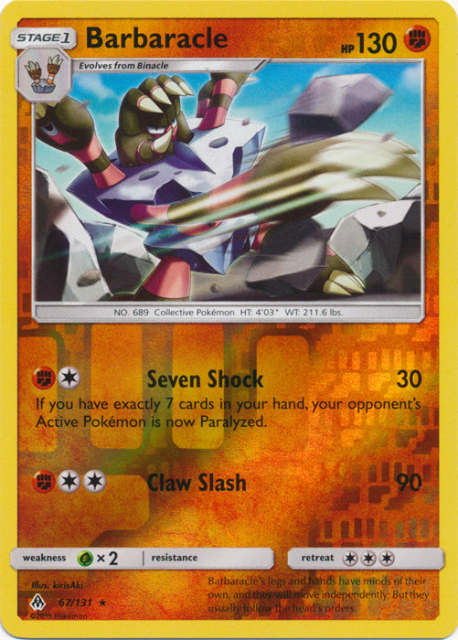 Barbaracle - 67/131 - Rare - Reverse Holofoil