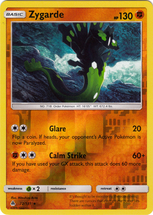 Zygarde - 72/131 - Rare - Reverse Holofoil