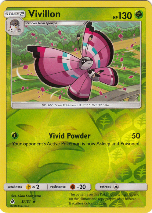 Vivillon - 8/131 - Rare - Reverse Holofoil
