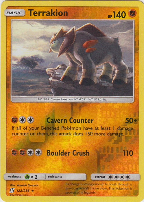 Terrakion - 122/236 - Reverse Holofoil Rare